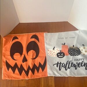 2 Halloween Trick or Treat pumpkin Jack o lantern Pillow Covers shams 17x17”